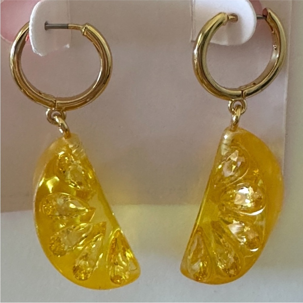 Kate Spade lemon slice Dainty Hoop Earrings - Picture 4 of 7